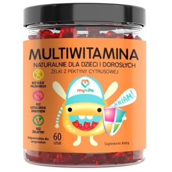 Myvita Żelki naturalne Multiwitamina 60sztuki cena 29,00zł
