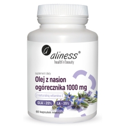 Aliness Olej z nasion ogórecznika 20%/35% 1000 mg 60kapsułek cena 39,90zł