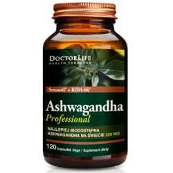 Doctor Life Ashwagandha na stres 120kapsułek cena 77,90zł