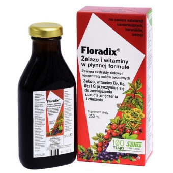 Floradix żelazo i witaminy 250ml cena 39,90zł
