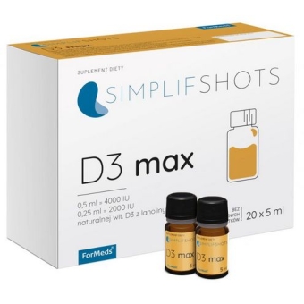 Formeds SIMPLIFSHOT D3 Max witamina D3 4000IU 20buteleczek cena 94,49zł