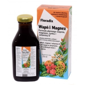 Floradix Saludynam Wapń i Magnez 250ml cena 44,50zł