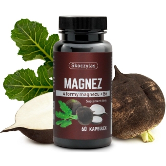 Skoczylas Magnez 4 formy magnezu + Witamina B6 (Czarna rzepa) 60kapsułek cena 32,00zł