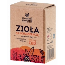 Zioła na koncentrację 500mg CBD 100kapsułek Kombinat Konopny cena 29,90zł