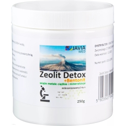 Zeolit +Bentonit Detox proszek 250g Javia Med data ważności 2025.12 cena 149,90zł