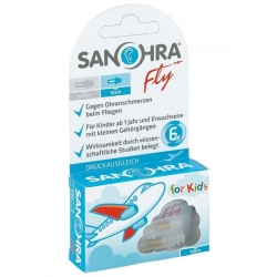 Stopery (zatyczki) przeciwko bólowi uszu podczas lotu dla dzieci Sanohra Fly Kids 2sztuki (1 para) cena 43,00zł