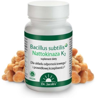 Dr Jacobs Bacillus subtilis+ Nattokinaza K2 60kapsułek cena 82,90zł