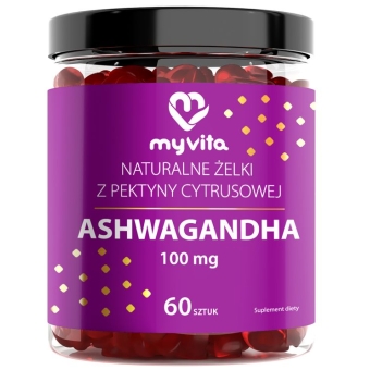 MyVita Ashwagandha naturalne żelki z pektyny cytrusowej 60sztuk cena 32,90zł