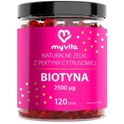 MyVita Biotyna (2500uq) naturalne żelki z pektyny cytrusowej 120sztuk cena 43,90zł