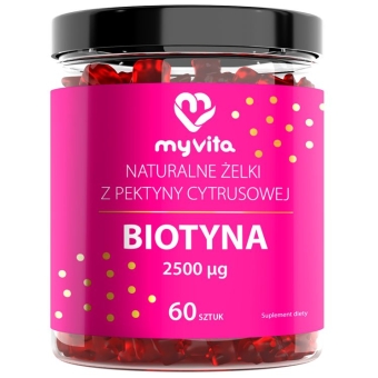 MyVita Biotyna (2500uq) naturalne żelki z pektyny cytrusowej 60sztuk cena 28,90zł
