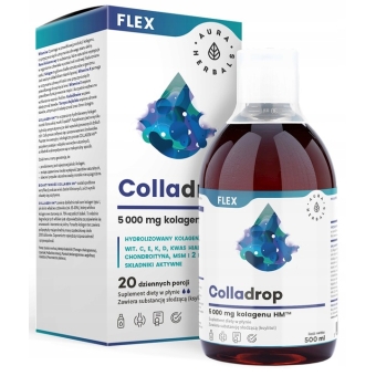 Aura Herbals Colladrop Flex kolagen morski płyn 5000 mg 500 ml cena 71,91zł