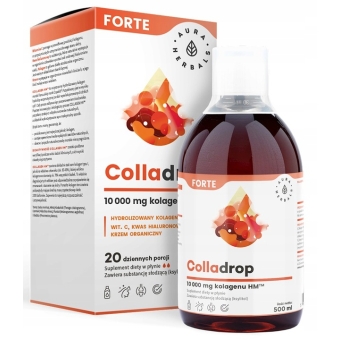 Aura Herbals Colladrop Forte kolagen morski płyn 10000 mg 500ml cena 80,91zł