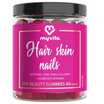 MyVita Hair Skin Nails włosy skóra paznokcie żelki 60sztuk cena 34,90zł