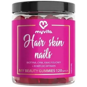 MyVita Hair Skin Nails włosy skóra paznokcie żelk 120sztuk DATA 30/11/2026 cena 35,90zł