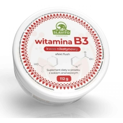 Witamina B3 (PP) z sokiem z ananasa proszek 112g Slavito cena 79,90zł