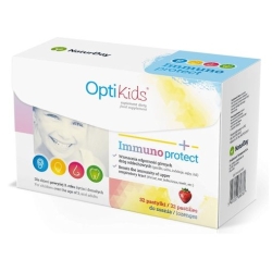 Naturday OptiKids Immunoprotect probiotyk dla dzieci smak truskawkowy 32pastylki  cena 129,00zł