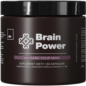 He Brain Power - Unleash your mind wspomaga pamięć i koncentrację 60kapsułek He Man Power cena 189,00zł