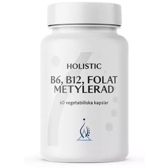 Holistic B6, B12, Folat Metylerad - B6, B12, kwas foliowy - metylowane 60kapsułek cena 95,00zł