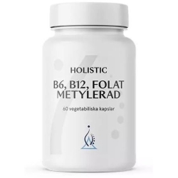 Holistic B6, B12, Folat Metylerad - B6, B12, kwas foliowy - metylowane 60kapsułek cena 95,00zł