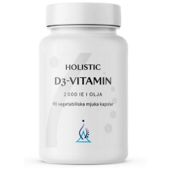 Holistic D3-vitamin 2000 i kokosolja witamina D3 cholekalcyferol ekologiczny olej kokosowy 90kapsułe cena 85,00zł