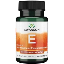 Swanson Witamina E 400IU 180mg (naturalna) 60kapsułek cena 21,90zł