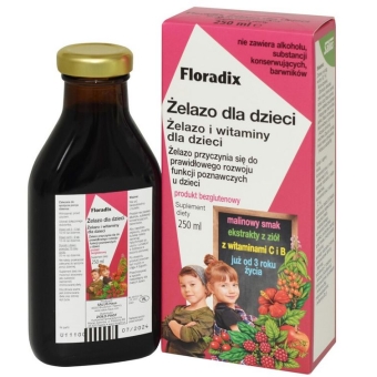 Floradix Żelazo dla dzieci płyn 250ml cena 41,90zł