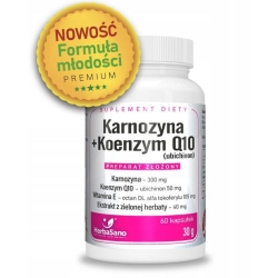 Karnozyna+ koenzym Q10+ witamina E 60kapsułek Herbasano cena 169,00zł