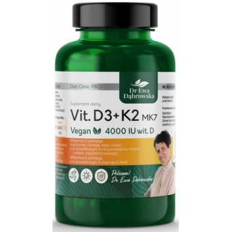 Dr Ewa Dąbrowska Witamina D3 + K2 Vegan 60kapsułek cena 152,90zł