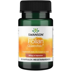 Swanson folian quatrefolic 800 mcg 30 kapsułek cena 18,90zł
