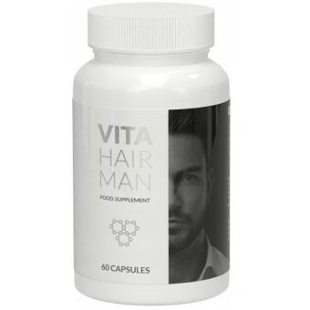 Vita Hair Man na łysienie witaminy na włosy 60kapsułek PLT Group data ważnosci 2024.04 cena 129,90zł