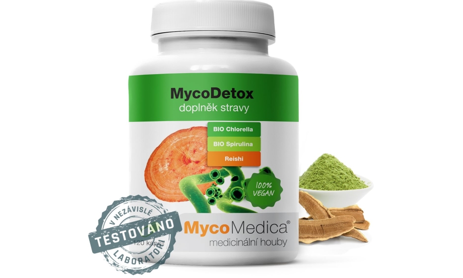 MycoDetox (Bio Spirulina Bio Chlorella Reishi) 120kapsułek cena 104,00zł Sklep