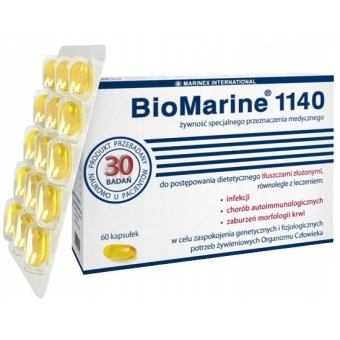 BioMarine 1140 olej z wątroby rekina 60kapsułek Marinex International cena 91,25zł
