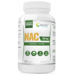 Wish Pharmaceutical NAC N-Acetylo-l-cysteina 190mg 120tabletek cena 29,00zł