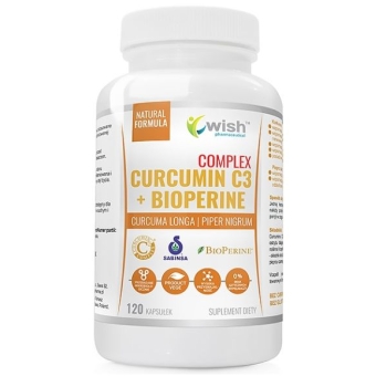 Curcumin C3 Complex kurkuma + piperyna 120kapsułek Wish Pharmaceutical cena 78,90zł