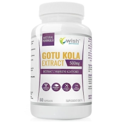 Gotu Kola ekstrakt 500mg ekstrakt z wąkrotki azjatyckiej 60kapsułek Wish Pharmaceutical cena 53,90zł