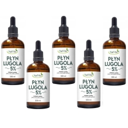 5 x Płyn Lugola 5% JOD Nieorganiczny czysty 100ml Natvita cena 215,00zł