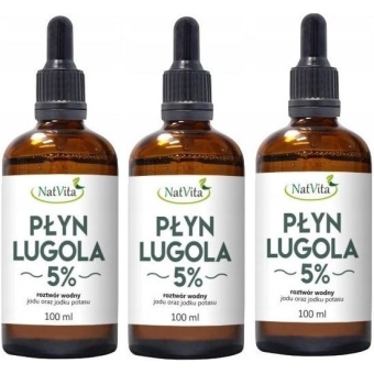 3 x Płyn Lugola 5% JOD Nieorganiczny czysty 100ml Natvita cena 129,00zł