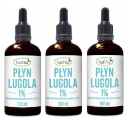 3 x Płyn Lugola 1% JOD Nieorganiczny czysty płyn 100ml Natvita cena 75,00zł