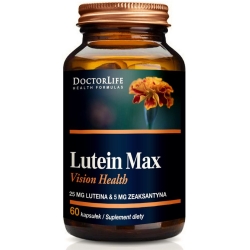 Doctor Life Lutein Max (Luteina 25mg i Zeaksantyna 5mg) 60kapsułek cena 56,50zł