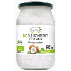BIO Olej Kokosowy Extra Virgin tłoczony na zimno 900ml Natvita cena 64,90zł