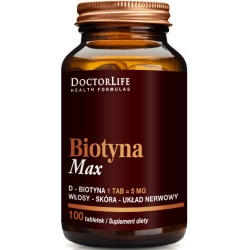 Doctor Life Biotyna Max 100tabletek PROMOCJA cena 37,90zł