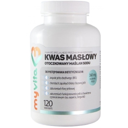MyVita Kwas masłowy (maślan sodu) 120kapsułek cena 52,90zł
