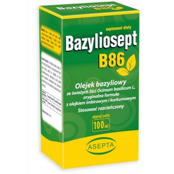 Bazyliosept B86 olejek z imbiru i kurkumy płyn 100ml Asepta cena 89,99zł