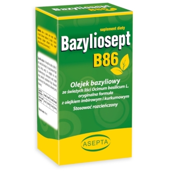 Bazyliosept B86 olejek z imbiru i kurkumy płyn 30ml Asepta PRÓBKI GRATIS  cena 40,95zł