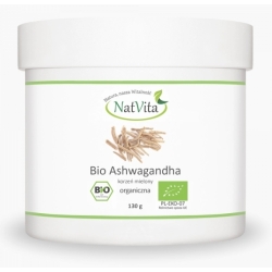 BIO Ashwagandha proszek 130g Natvita + próbki gratis  cena 22,00zł