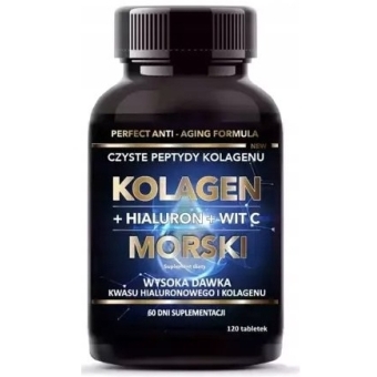 Kolagen morski + hialuron + witamina C 500mg 120tabletek Intenson PROMOCJA cena 82,90zł