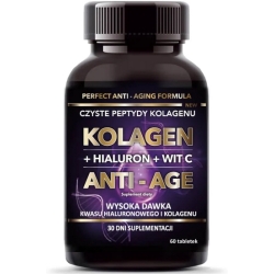 Kolagen Anti-Age efekt odmładzający + hialuron + witamina C 500mg 60tabletek Intenson cena 39,00zł