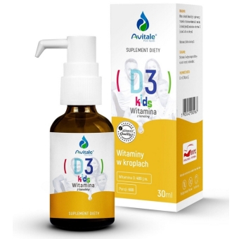 Avitale witamina D3 KIDS krople 30ml cena 22,90zł