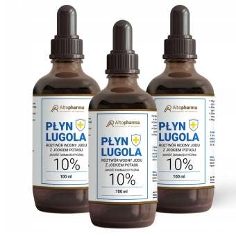 3 x Płyn Lugola 10% jod jodek potasu czysty jod 100ml Alto Pharma cena 210,00zł