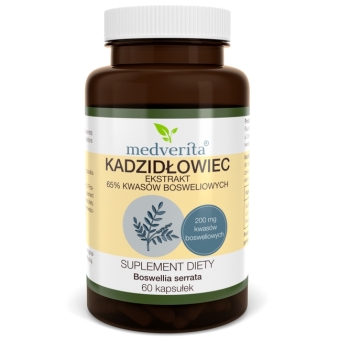 Medverita Kadzidłowiec Boswellia serrata 65% kwasów bosweliowych 60kapsułek cena 19,90zł